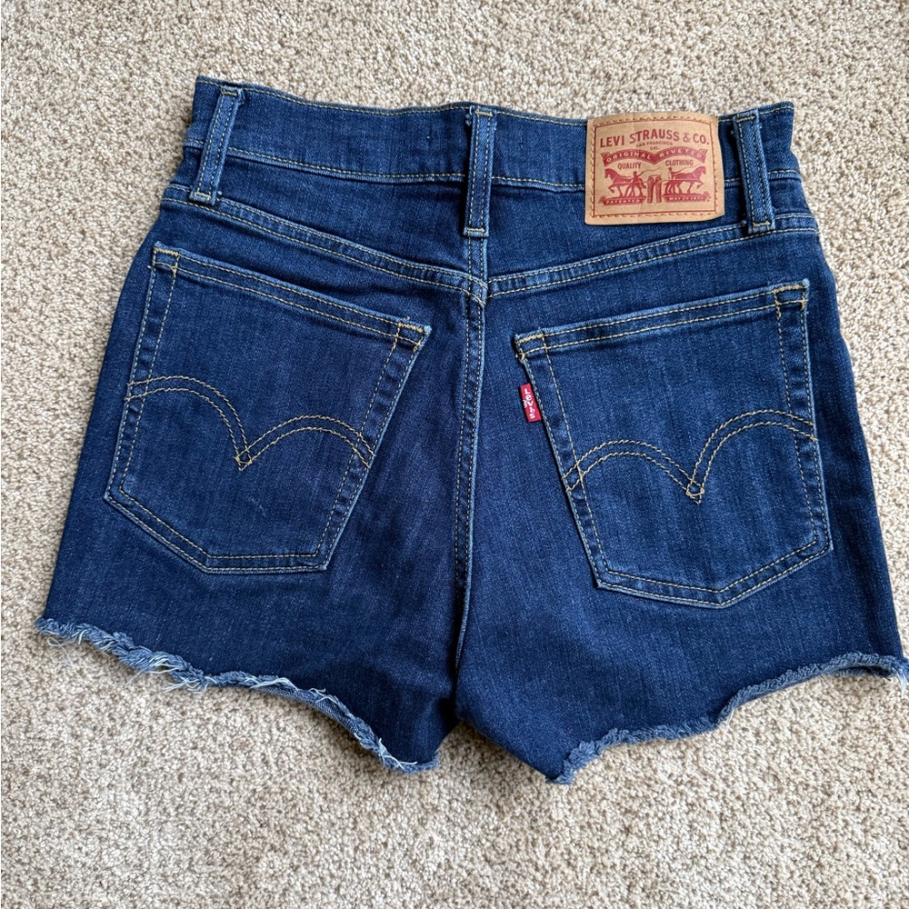 Levi's Women's Indigo Denim Cutoff Shorts with Frayed Hem